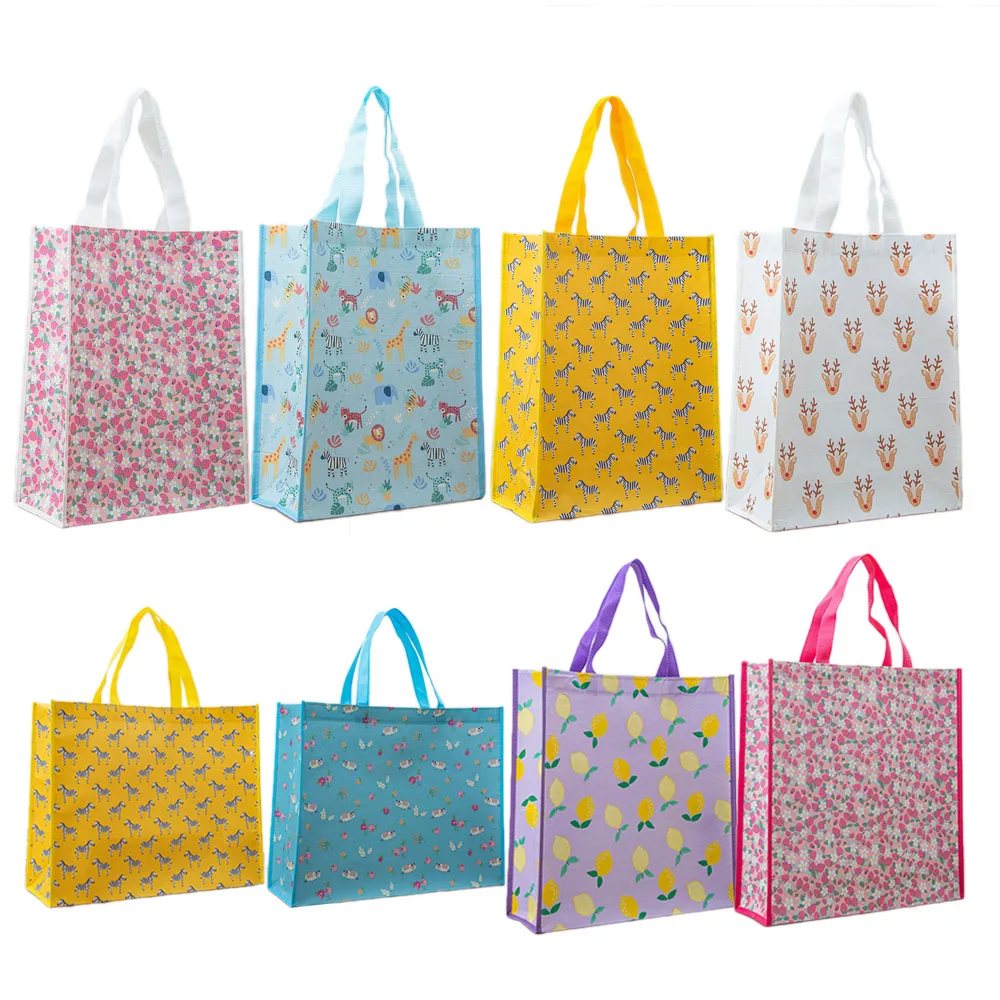 Heat Sealed Customised Printed Tnt Rpet Non Woven Fabric Cloth Multi Color Carry Ultrasonic Shopping Non-woven Bags