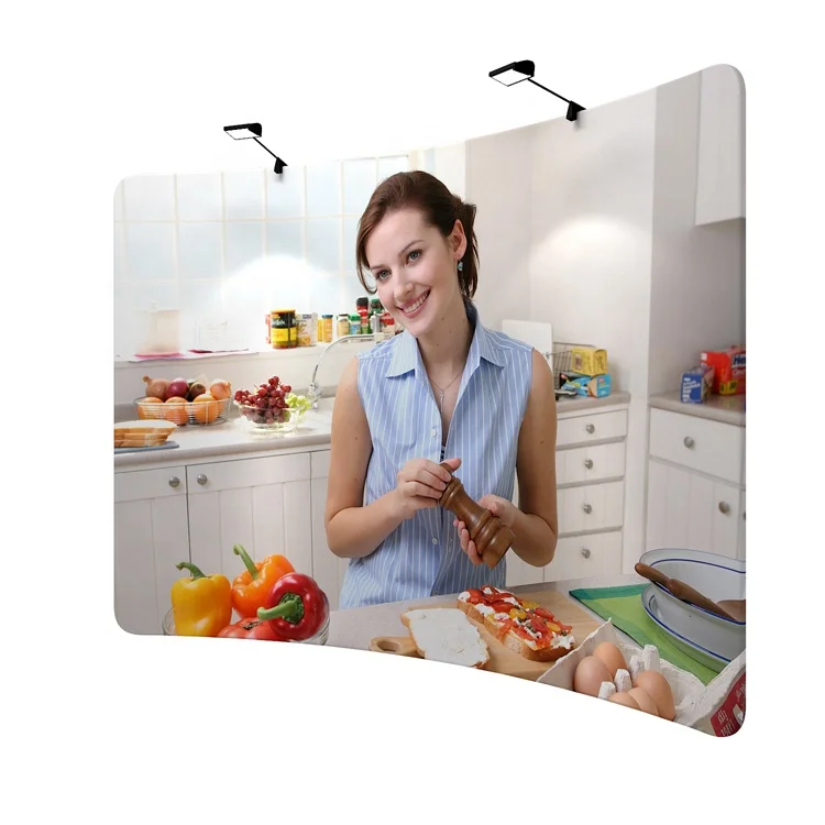 Portable photography tension fabric trade show backdrop for exhibition booth display