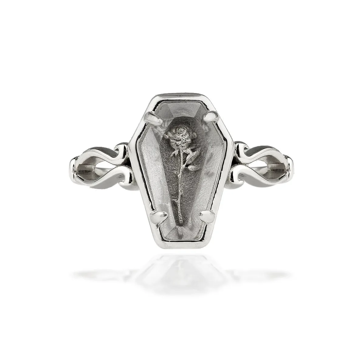 Pendant Vampire Halloween Ghost Festival Gothic Open Rose Coffin Ring