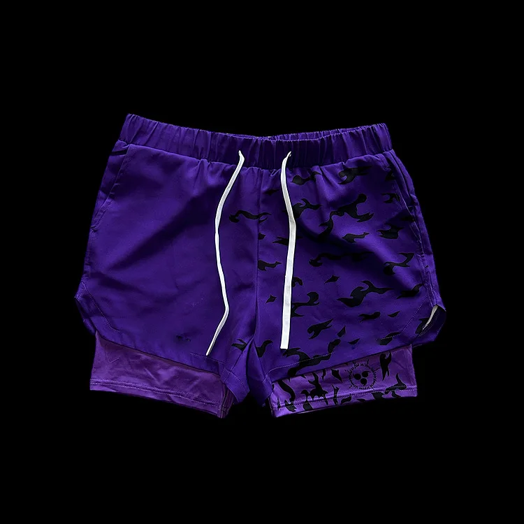 high quality 3D printing anime logo sublimation 2 in 1 gym custom double layer mesh sports shorts sport mens for men