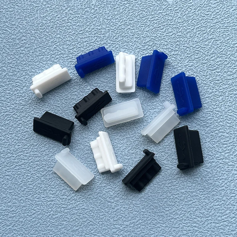 Wholesale Price Soft Silicone Rubber Custom USB Dust Cover Plug Cap Female Black&White&Clear&Blue