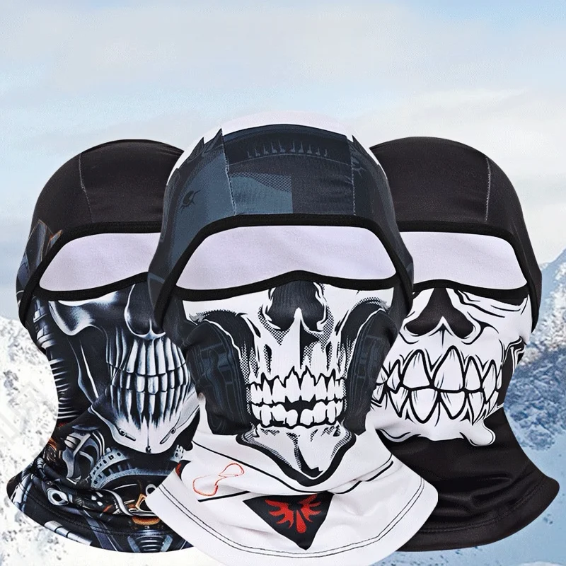 2024 Custom Sublimation Printing Logo Quick Drying Cycling Motorcycle Full Face Cover Breathable  Mesh Ghost Balaclava Mask