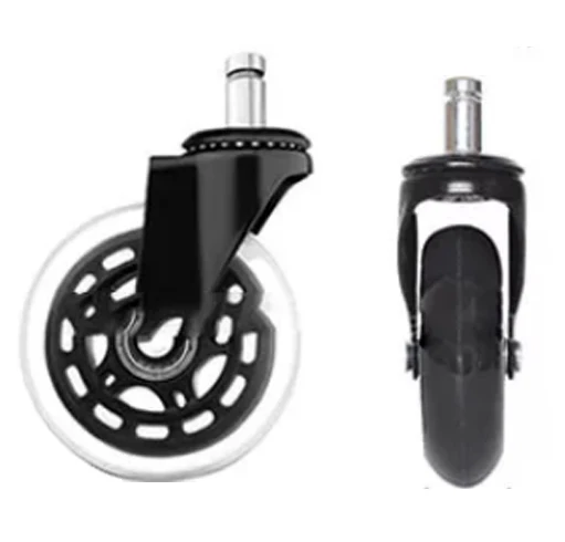3 Inch Transparent Universal Swivel Chair Stem PU Furniture Casters Wheels without Brake