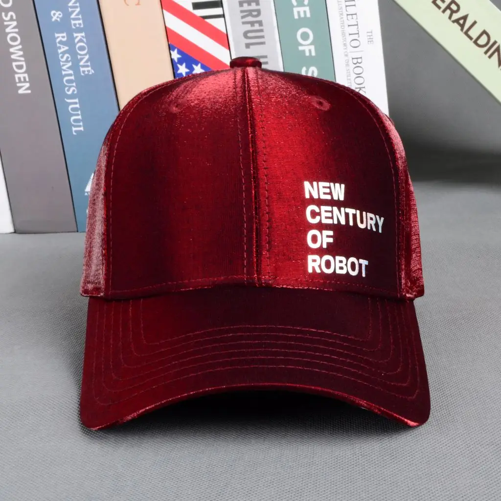 High Quality Comfortable Adjustable 6 Panel Red Sports Hat Print Logo Baseball Caps For Man