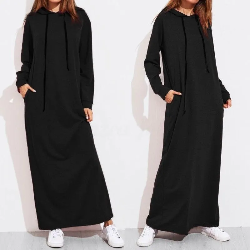 Factory Custom Long hoodie knitted cotton hoodie dress for women sexy dresses