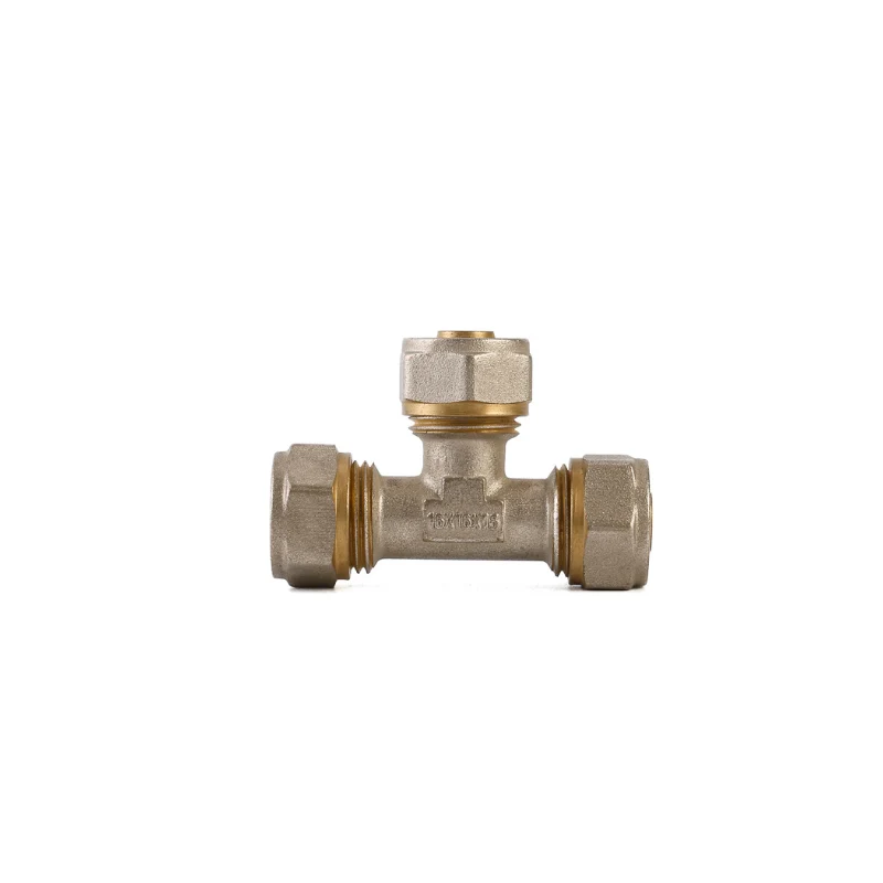 Pex Al Pex Steel Tube Connector Brass Compression Hose Fitting TEE for Water Gas Plumbing Applications