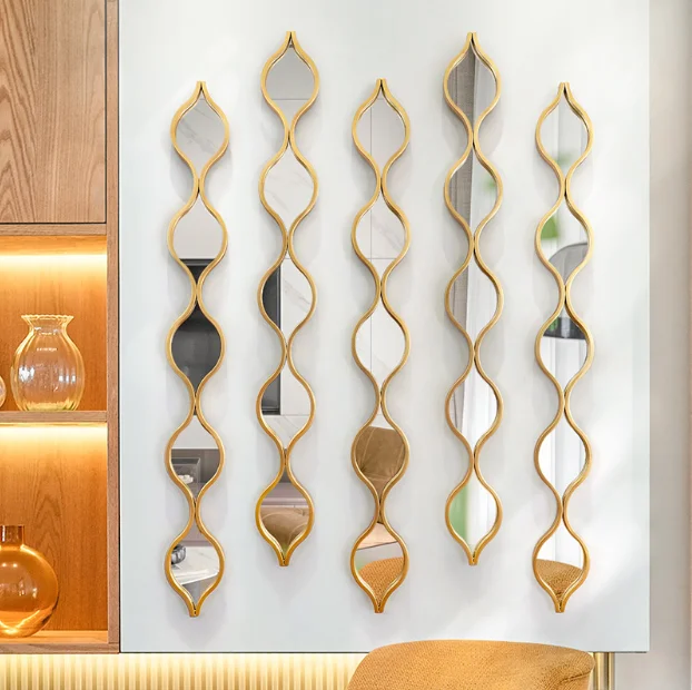 Bucks Home  Big Custom Outdoor Framed White Golden Arch Wall Window Frame Mirror Gold