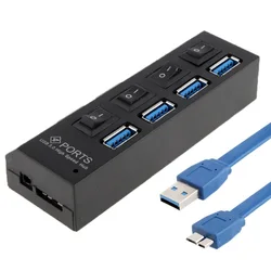Hot Selling Super Speed 5Gbps Plug and Play 4 Ports USB 3.0 HUB Support 1TB