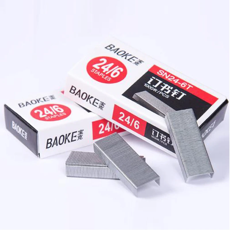 Steel standard staples pin 1000 counts pack 24/6 staples for office and school