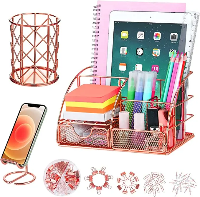 Storage Office Square Desk Organizer Modern  Pen Holders