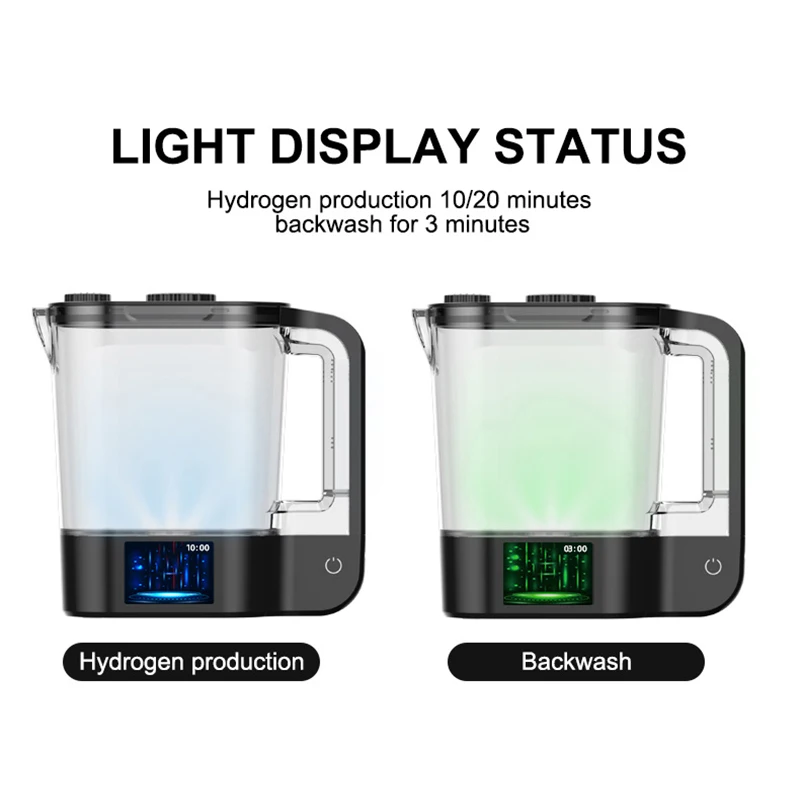 2024 New Hydrogen-Rich Kettle Dual Electrolysis 2L Hydrogen-Rich Kettle 2000-3000PPB LED Light Display Hydrogen-Rich Kettle