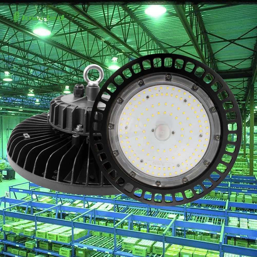 Industrial Housing Lens SMD 20000 30000 Lumen Metal Ip65 66 Fixture Linear Watt 250w 400w 100w 150w 200w ufo Led High Bay Light