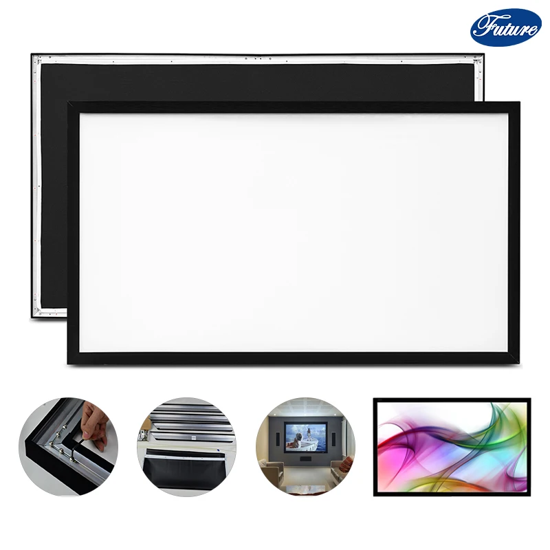  100 диагональные 16:9 проекционные экраны с плоской фиксированной рамкой для проектора 4K Ultra HD