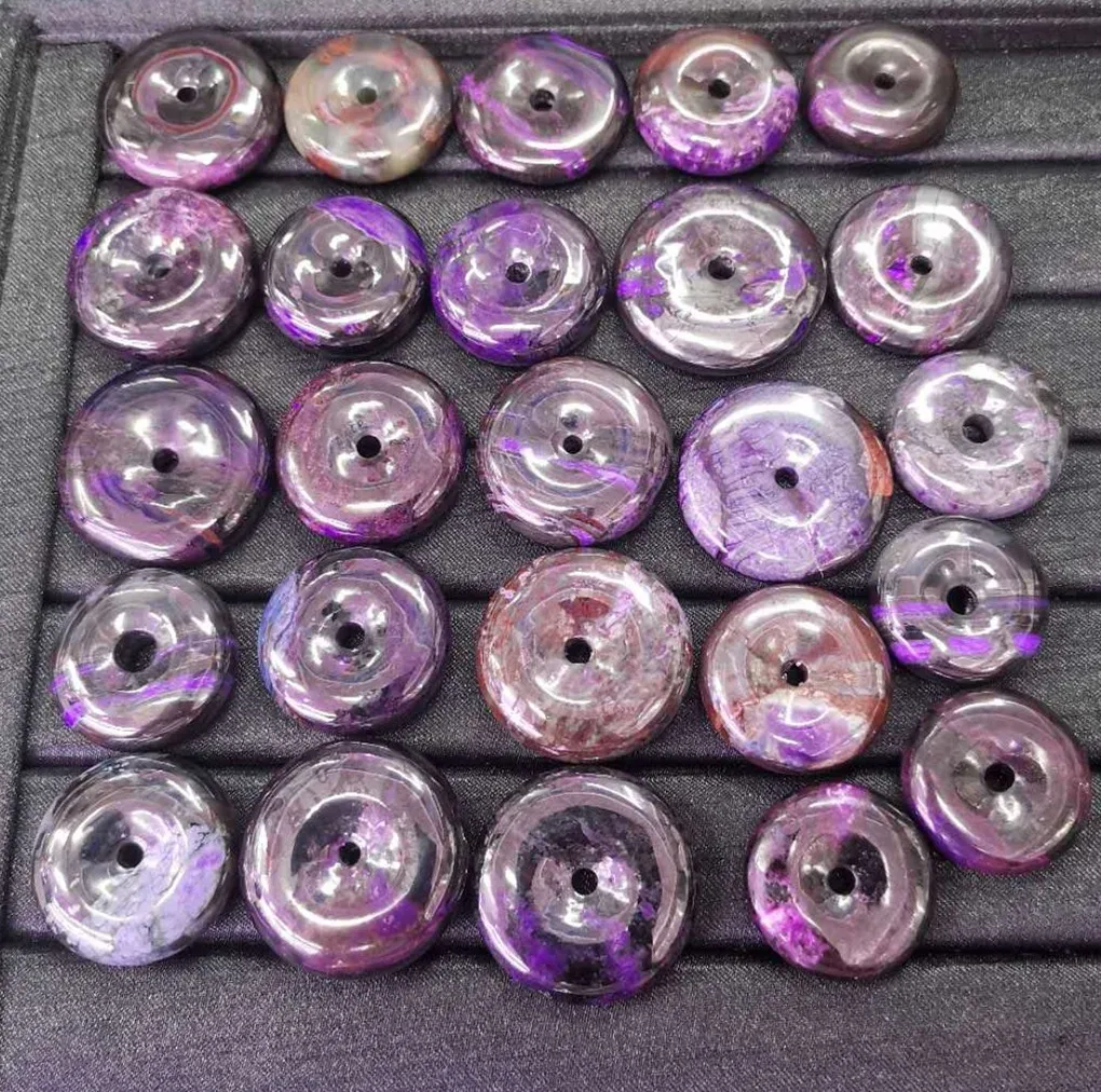 Wholesale  Natural Smooth Charm Gemstone  Sugilite Donut  Pendant For Jewelry Making