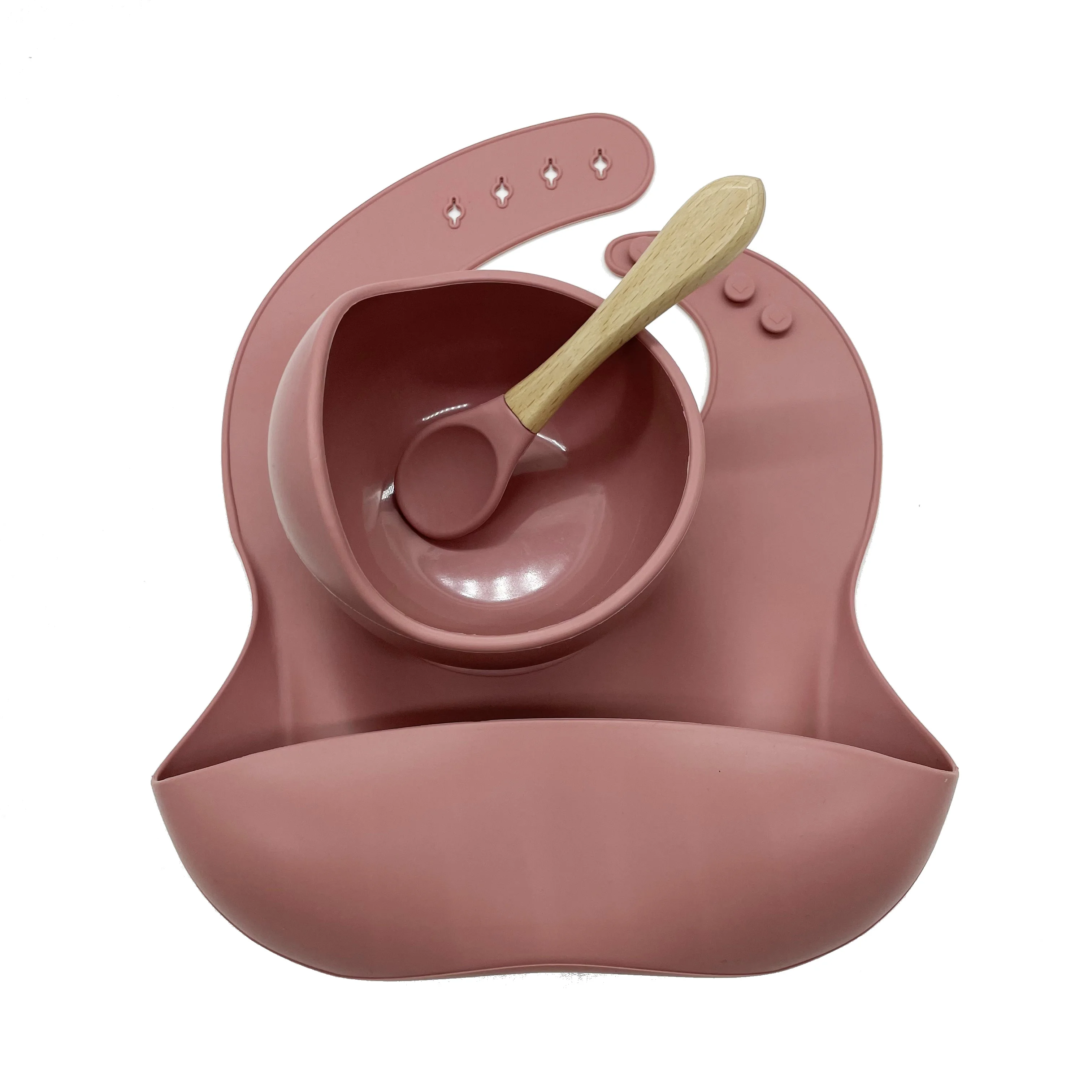 RAYBIN custom Children feeding tableware set silicone kids dining silicone baby feeding bib