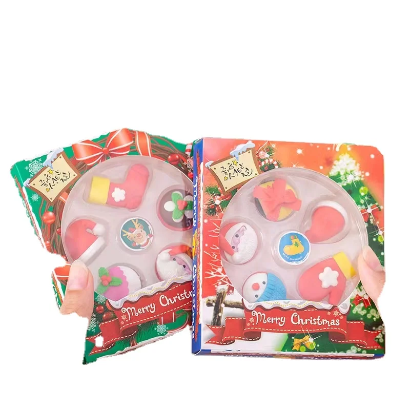Custom Personalised Plastic Pencil Eraser For Christmaswholesale christmas gift ball  erasers for children kids