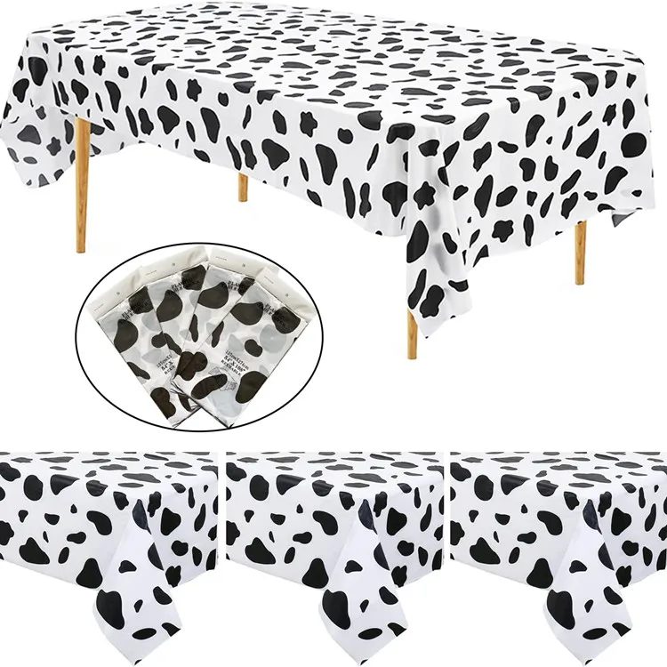 Cow Print Tablecloth 54 x 108 Inch Tablecloths for Farm Animal Themed Parties Picnic Table Covers
