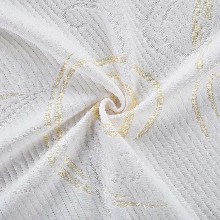 New Design Brown Aloe Vera Jacquard Warp Knitted Bed 100 Polyester Microfiber Mattress Fabric