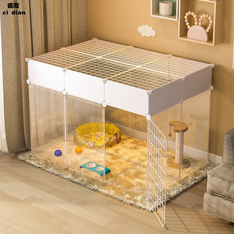 Dog fence Pet indoor with toilet dog cat cage isolation door guardrail Free combination of small and medium dog fence