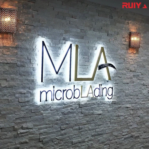 Customized stainless steel edging three-dimensional luminous characters acrylic luminous characters outdoor door head billboards