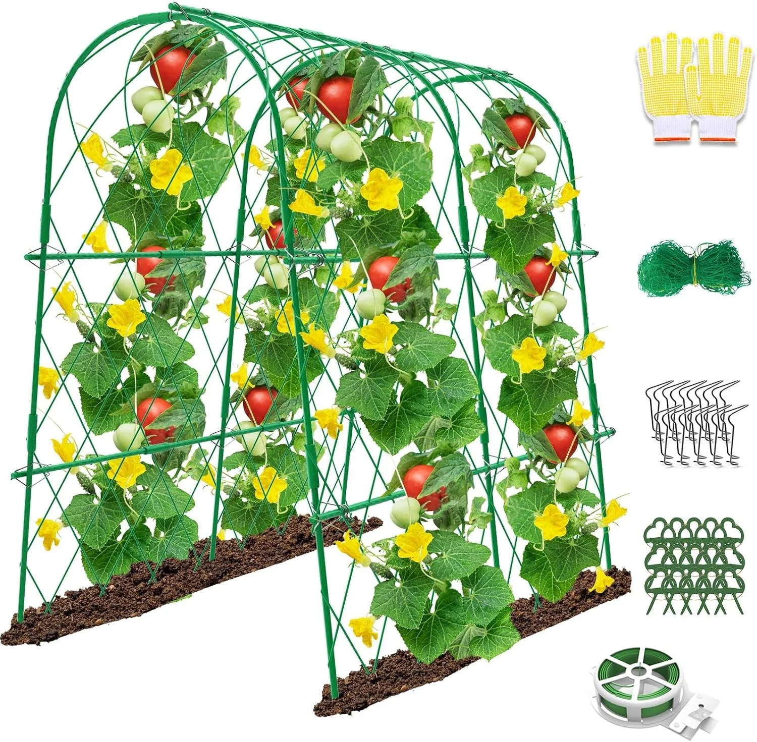 Charming Decoration Garden Arch Trellis Rustproof  Metal Climbing Frame For Vine Vegetable And Fruit
