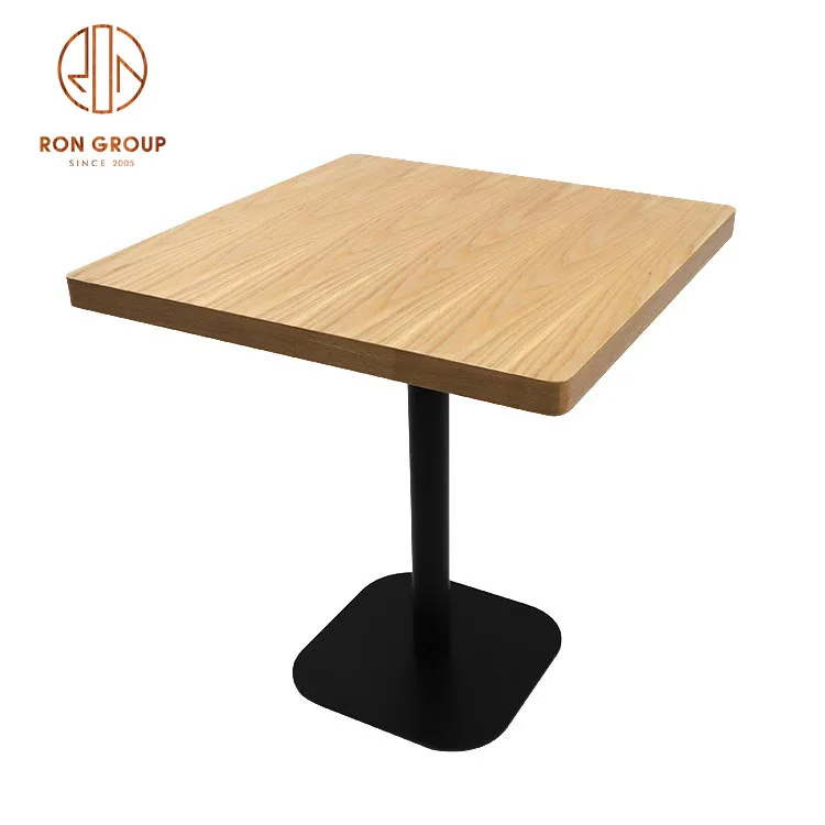 Hot Selling High Quality Cheap Price Modern Fashion Wooden Top With Metal Base Table For Restaurant Coffee Shop