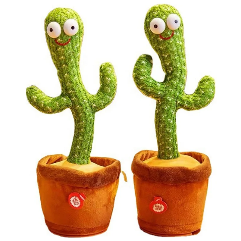 Wholesale Christmas Kids Dancing Talking Cactus Toys Light-up Toys Early Learning Educational Electronic Baby Toys
