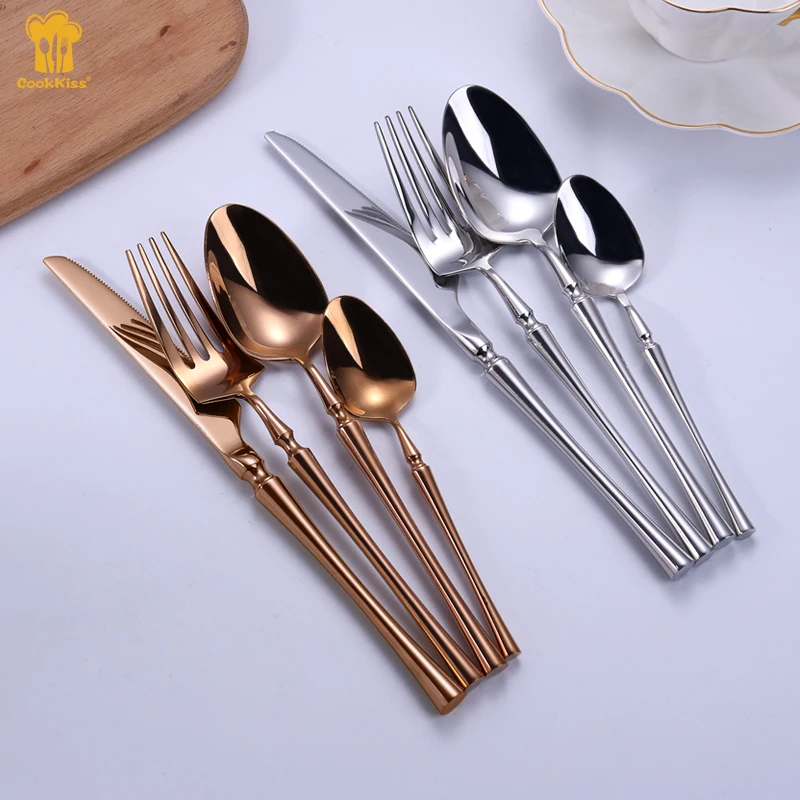 Посеребренная ложка A14 столовые приборы из нержавеющей стали 24 шт.