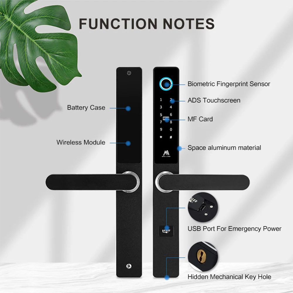 Biometric Fingerprint Intelligent Digital Smart Door Lock Digital Keypad Door Lock