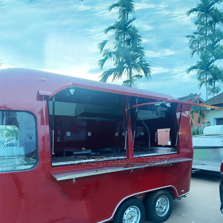 Mobile Kitchen Fully Equipped Food Truck Big Airstream USA EU New Zealand Standard Food Trailer For Small Business