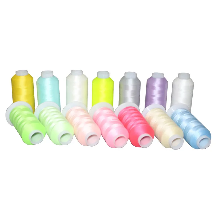 Glow in The Dark Reflective Thread Yarn Sewing Embroidery Luminous Polyester for Knitting Embroidery Supplies ROHS Spun 1 Roll