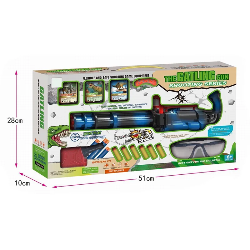 Two in one children cool soft bullets water bullet Gatling soft bullet gun simulation heavy machine gun toy with gift card