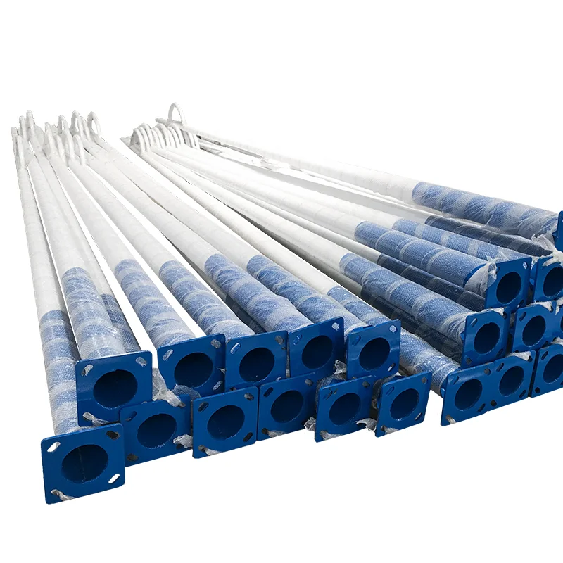 China Factory Custom Galvanized 8 - 12M Single Arm Road Pole Parts Galvanized Street Light Pole