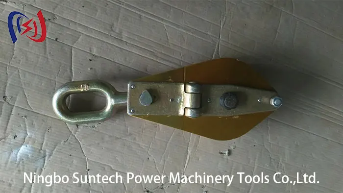 Overhead Line Steel Sheaves Hoisting Tackle Hand Tools Cable Pulley Block for Sale