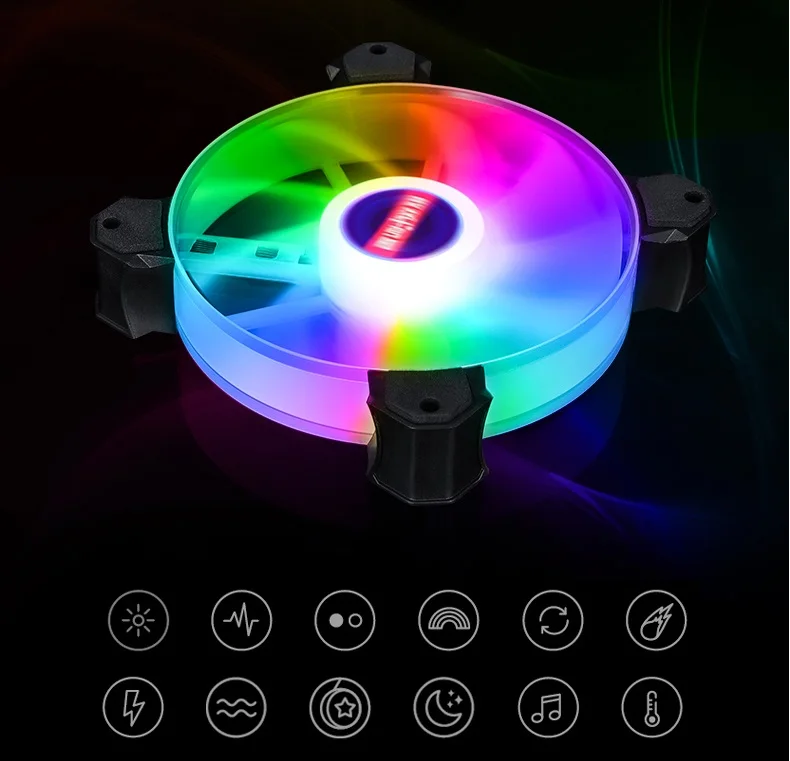 Hot Sale 120mm Pc Case RGB Gaming Fan Cooling Fan With RGB LED Lights New ARGB Radiator Multi-color Fans