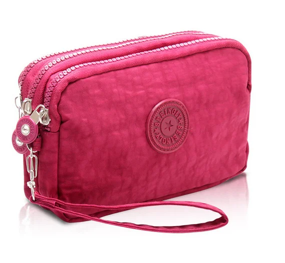 female mini waxed canvas purses handbags zipper student sport waterproof short canvas nylon wallet