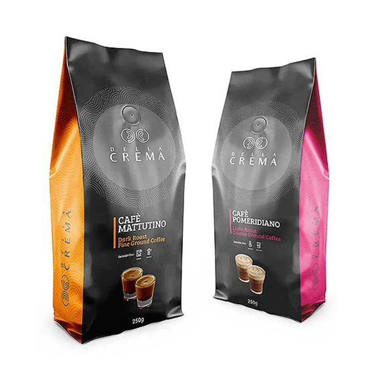 Compostable Custom Bio-Based Arabica Java Roasted Caffe Beans Square Pouch Ice Coffee Protein Instant Powder Drink Packaging Bag