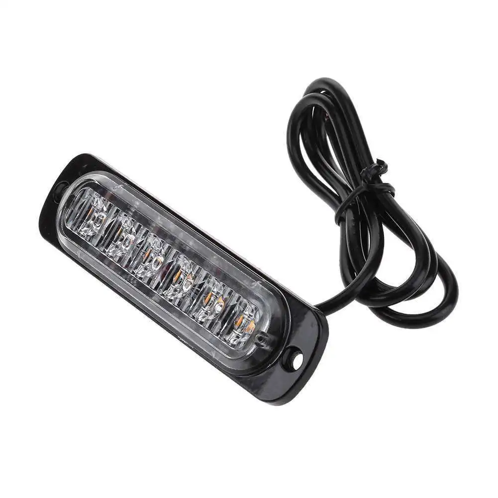 12V 24V Safety warning side light surface mount 6LED super slim LED mini strobe light for car truck