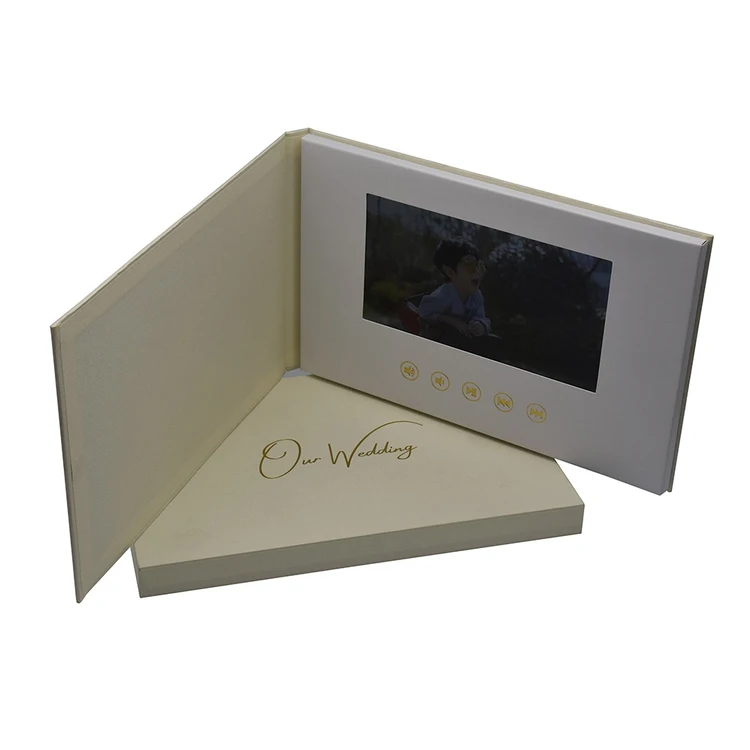 Customized Digital video Book Wedding greeting Card 7 inch  lcd Video gift Brochure