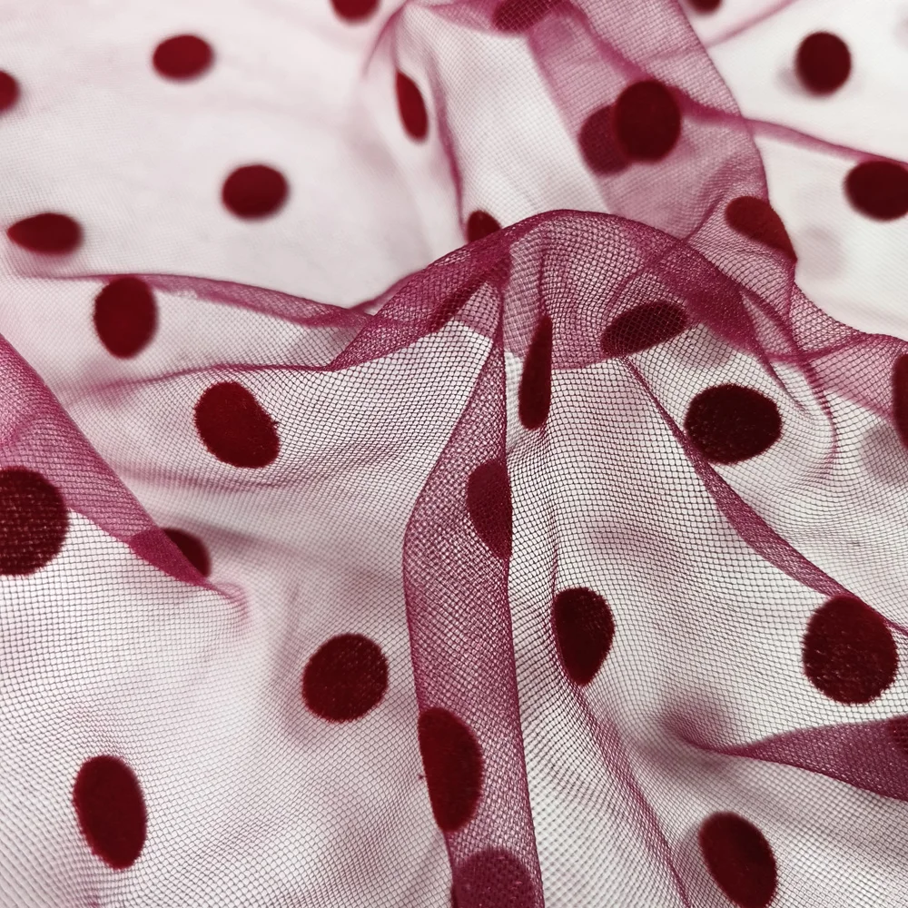 Hot Sale 100% Polyester 1cm Dots Shinny Mesh Comfortable Breathable Net Elastic Fabric