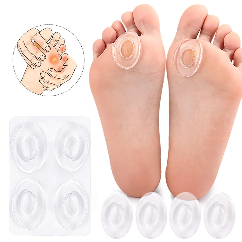 4 Pcs Callus Cushions Callus Pads for Bottom of Foot Round Corn Cushions Pads Soft Adhesive Corn Pads