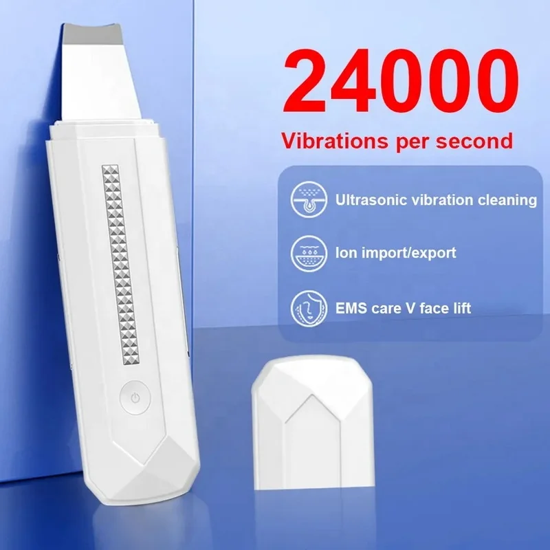 Portable Rechargeable Electric Facial Skin Scrubber Skin Scrubber Ultrasonic Peeling Ultrasonic Facial Skin Scrubber