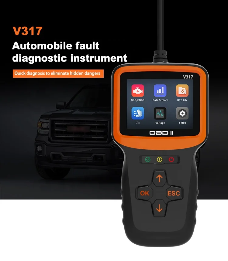 V317 Car Diagnostic Instrument Engine OBD Fault Detector with Code Reading Card Essential Tool for Diagnostic Tools OBD Scanner