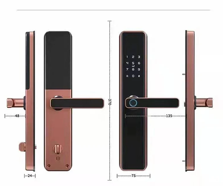 Youhe m1 Outdoor wifi TUYA APP Remote Safety Smart Fingerprint Door Lock With Ttlock
