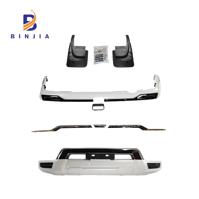 
Front bumper guard with light and rear bumper lip mudguard chrome mud flaps For Land Cruiser 200 