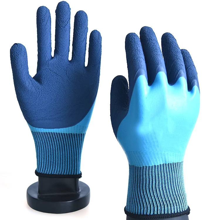 Hand Protection Woman Waterproof Safety Sandy Latex Coated Glove