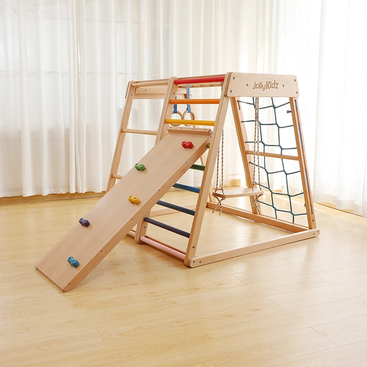 Climbing Wooden Frames Wooden Kids Indoor Slide Swing Wood Climbing Frame