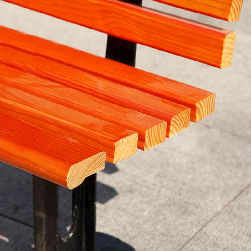 Solid Wood Outdoor Bench with Anti-Corrosive Backrest Durable Garden Bench for Patio Use