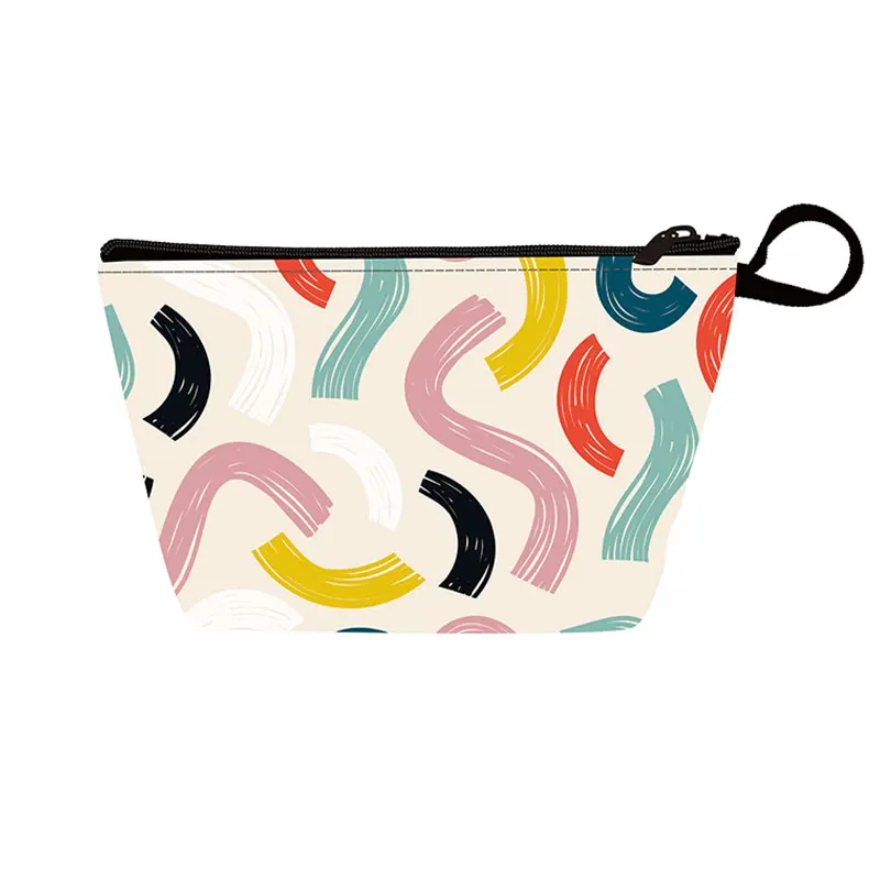 Custom Pattern Vegan PU Leather Small Makeup Bag Professional Cute Toiletry Bag Mini Pouch Travel Cosmetic bags