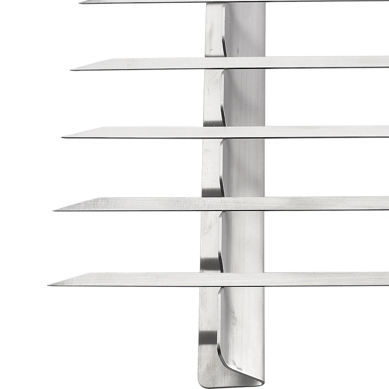 
hot selling factory outlet stainless bbq tool set kebab rack with 6 wide skewers 